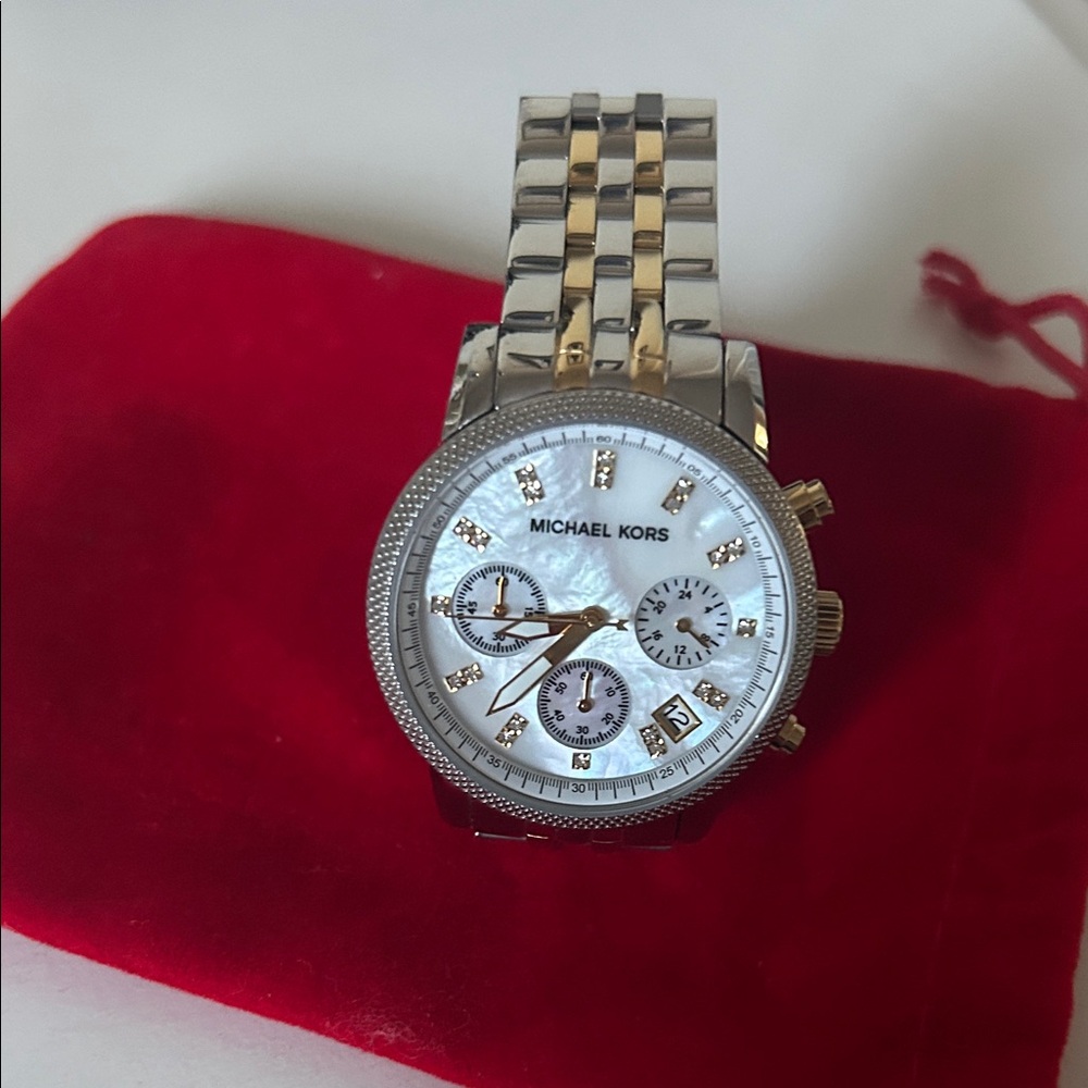 Michael Kors Gold and Silver Chronograph Watch